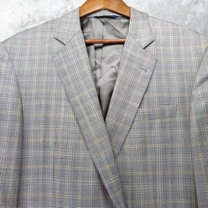 Brooks Brothers Madison Sport Coat Blazer Men's 43R 100% Wool Plaid Full Canvas